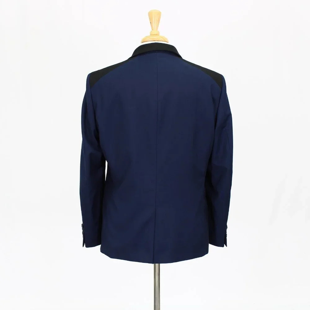 M151 42S Blue Solid 1-Button Sport Coat Blazer Jacket V373